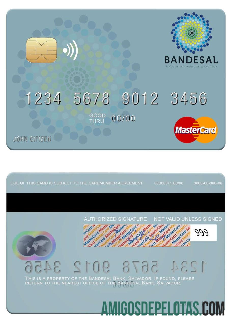 Salvador Bandesal Bank Mastercard amostra